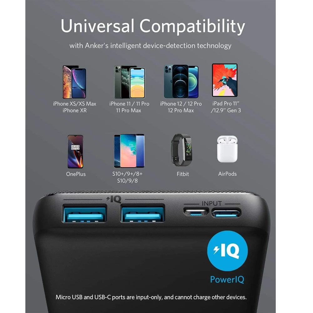 Anker 325 Power Bank (PowerCore Essential 20,000) – Black, A1268H13