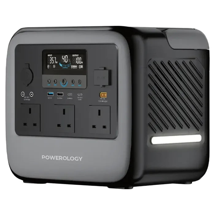 POWEROLOGY PATER III PORTABLE POWER STATION 1200W - GRAY  (محطة الطاقة المحمولة باورولوجي باتر 3 بقوة 1200 واط - رمادي )