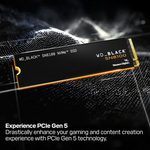 WD_BLACK 2TB SN8100 M.2 NVMe SSD PCIe Gen 5 Without Heatsink, 14900MB/s