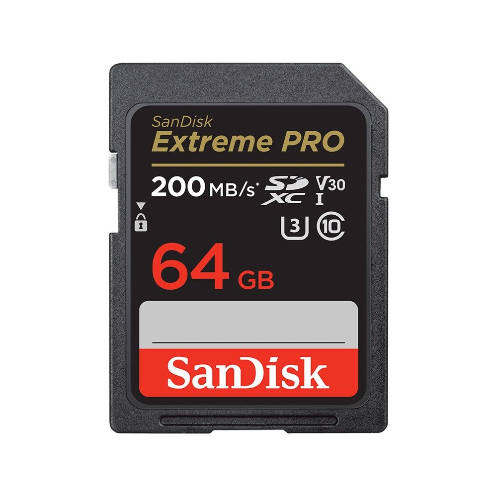 SanDisk 64GB Extreme PRO SDXC UHS-I Memory Card – 200MB/s Read Speed – 4K UHD – Class 10 V30