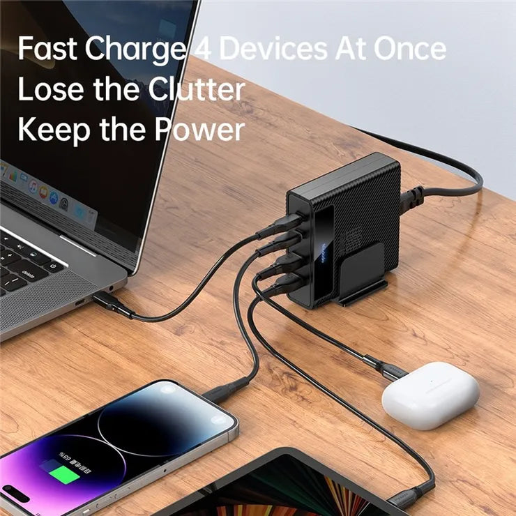 MCDODO CH-180 MDD Type-C PD 100W Fast Charger Station 4-in-1 Desktop GaN Phone Charger - UK Plug