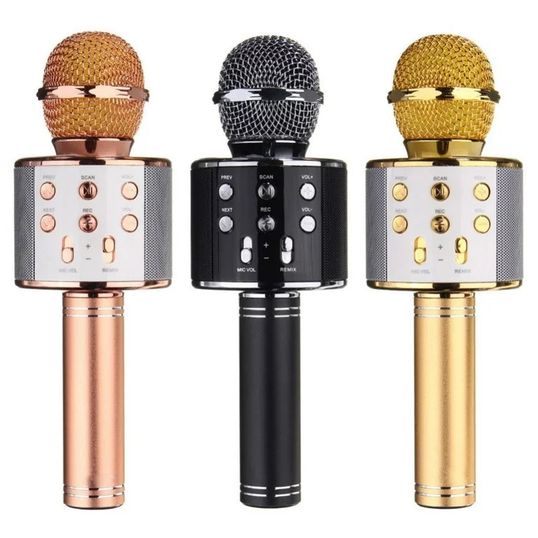 WS-858 Wireless Bluetooth Karaoke Handheld Microphone USB KTV Microfone Player Bluetooth Mic Speaker Record Music Microphone
