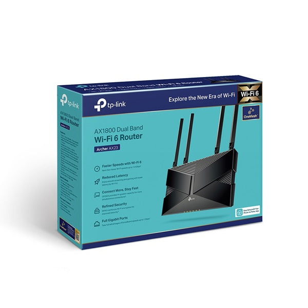 TP-Link Archer AX1800 Wireless Modem Router, Wi-Fi 6, Dual-Band, Archer AX23 – Black