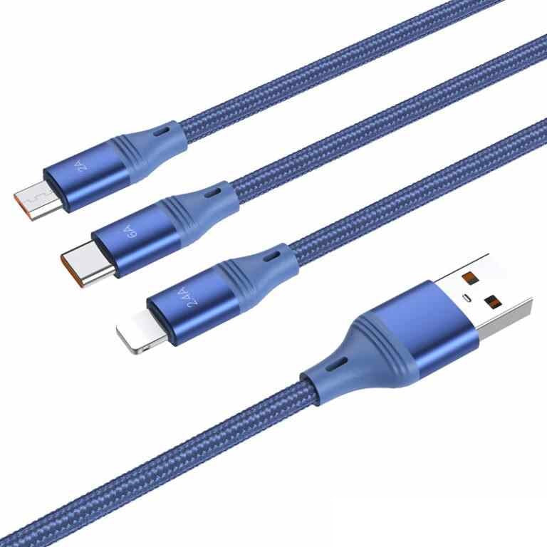 Hoco U104 3in1 Charging Cable 6A