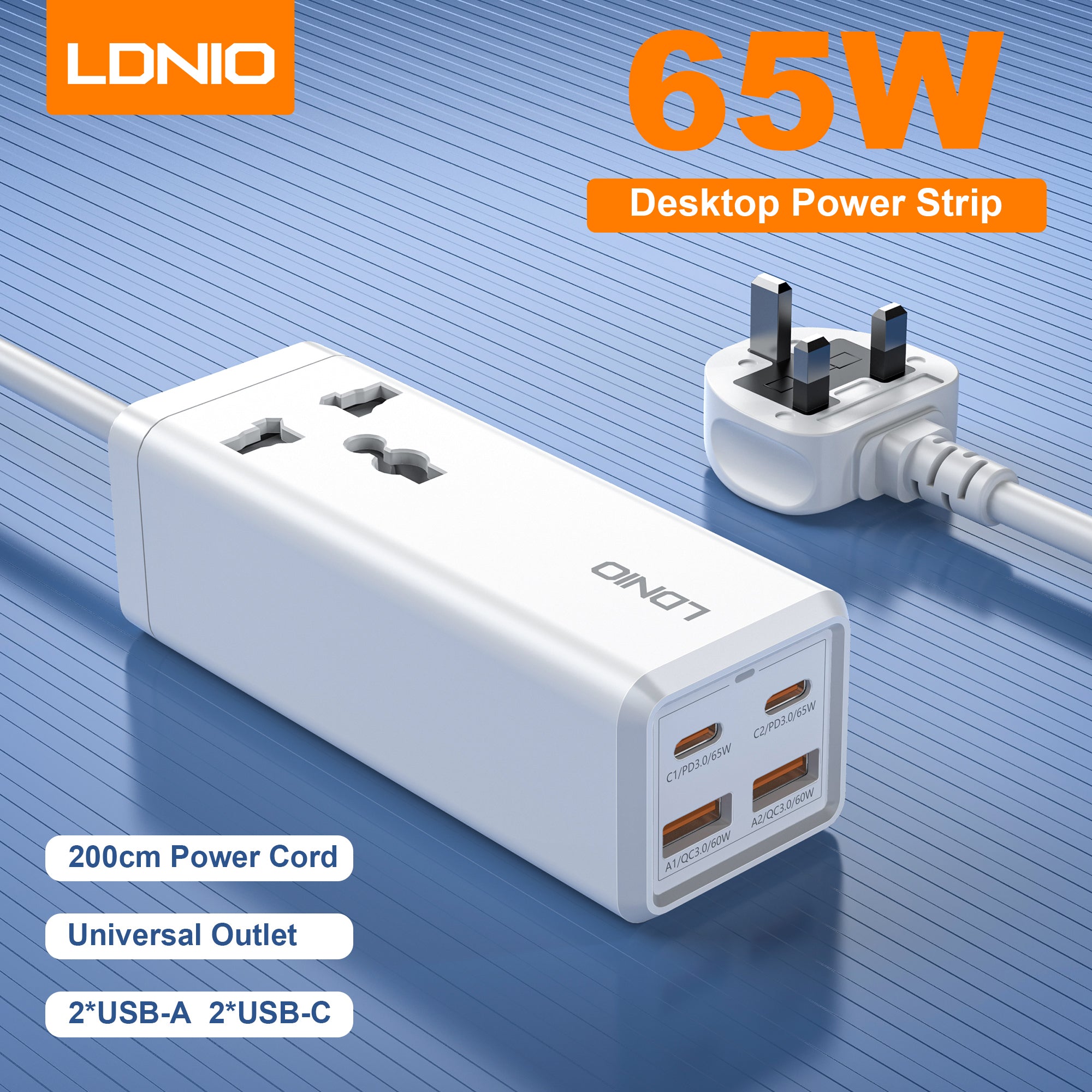 Ldnio SC1418 Desktop Power Extension Sockets - 65W / White