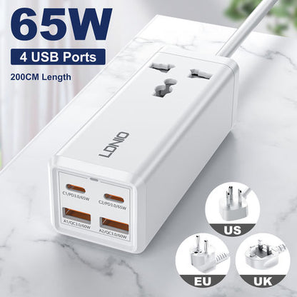 Ldnio SC1418 Desktop Power Extension Sockets - 65W / White