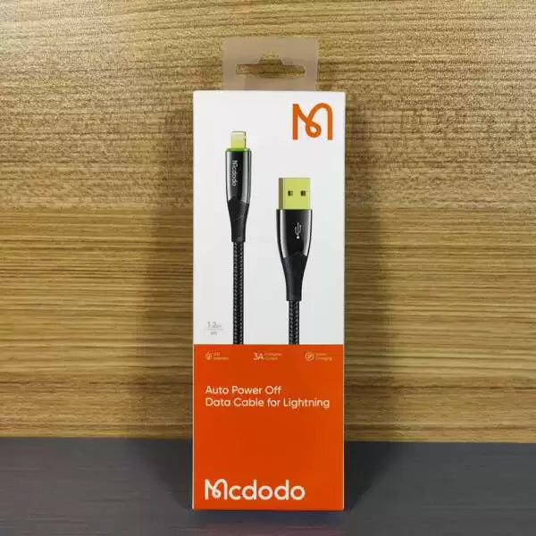 Mcdodo CA-8060 Gold Plated Connectors Auto Power Off Lightning Cable – 1.2 meter