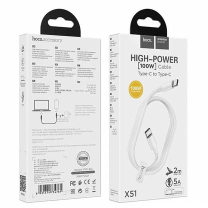 Hoco X51 Type-C to Type-C “High-power” 100W Charging Cable 2m