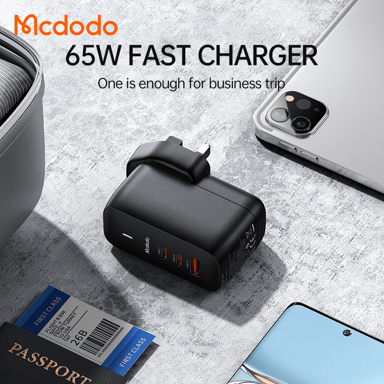 MCDODO GaN 65W Mini Fast Charging 3-ports Wall Charger Phone Adapter (CH-0171)