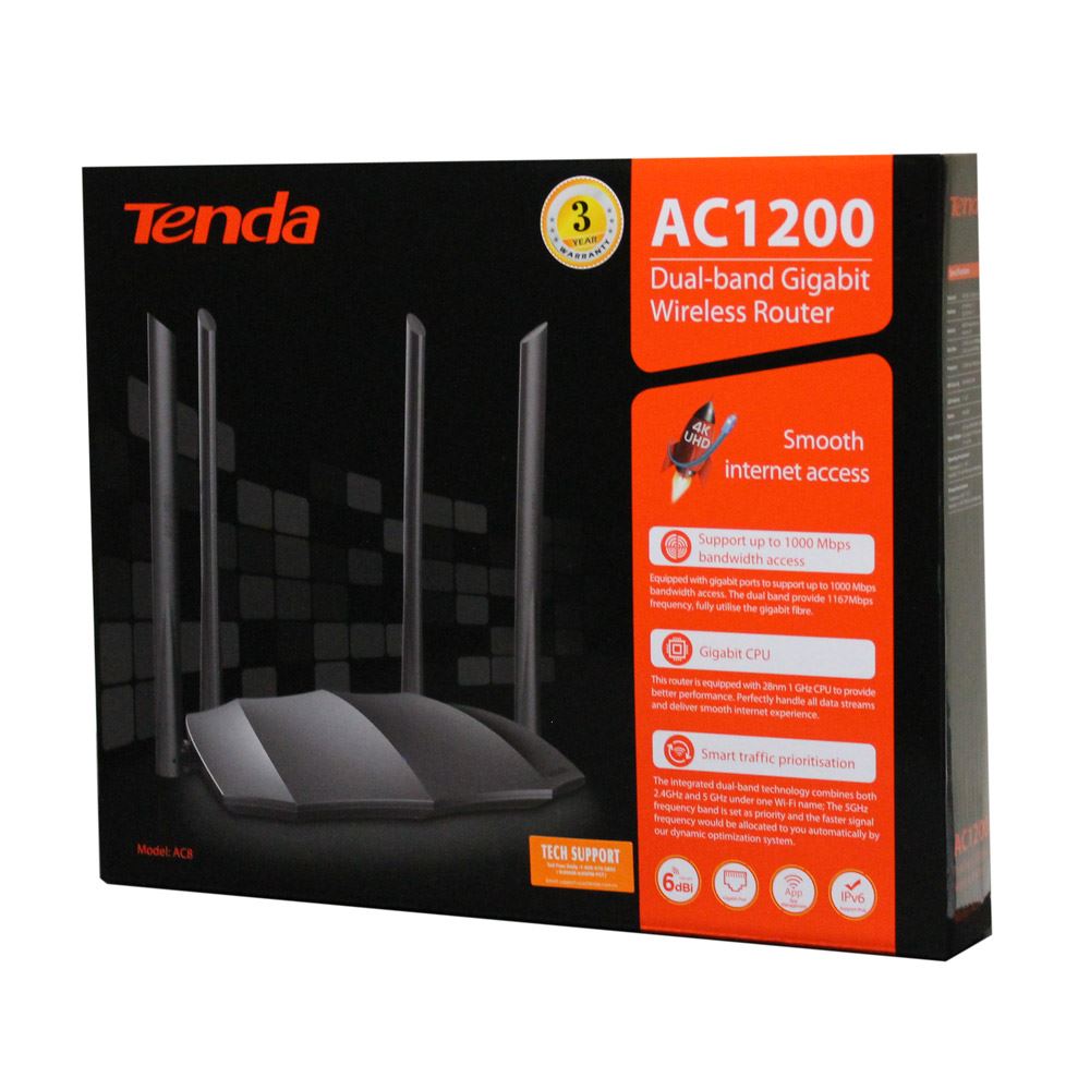 Tenda AC1200 Smart Dual-Band Gigabit WiFi Router