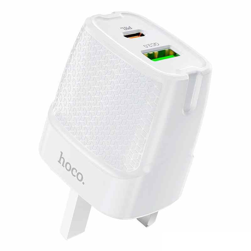 Hoco C85B Wall charger PD20W + QC3.0 UK plug