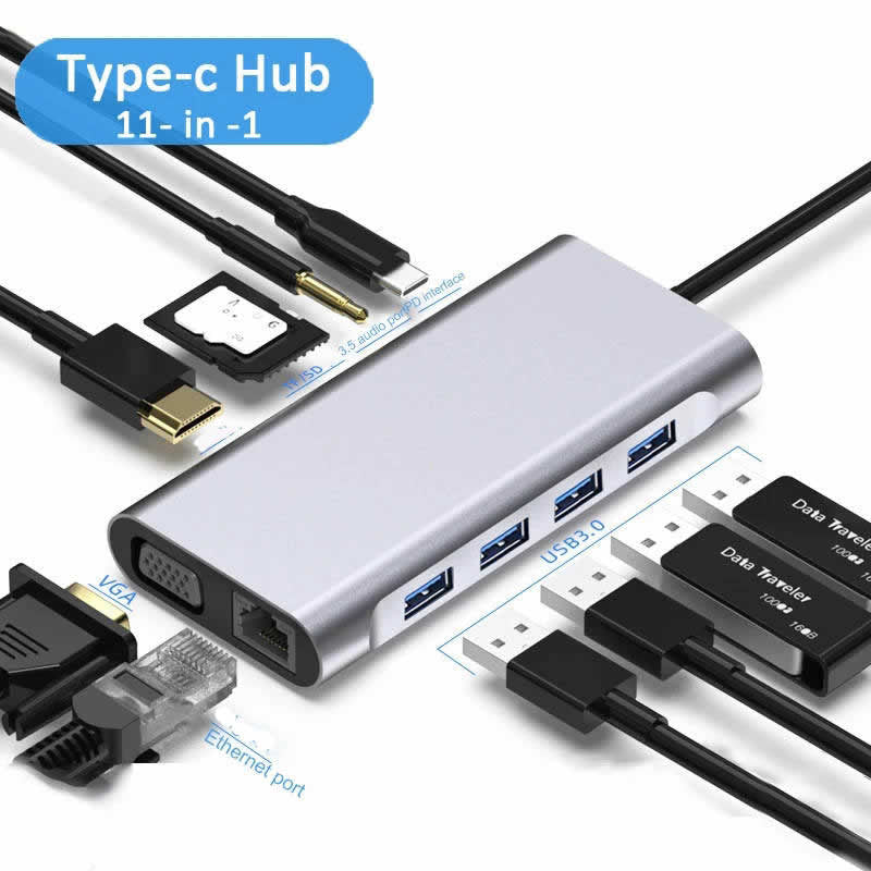 Mechzone 11 in 1 USB-C Hub Docking Station Type-C Adapter