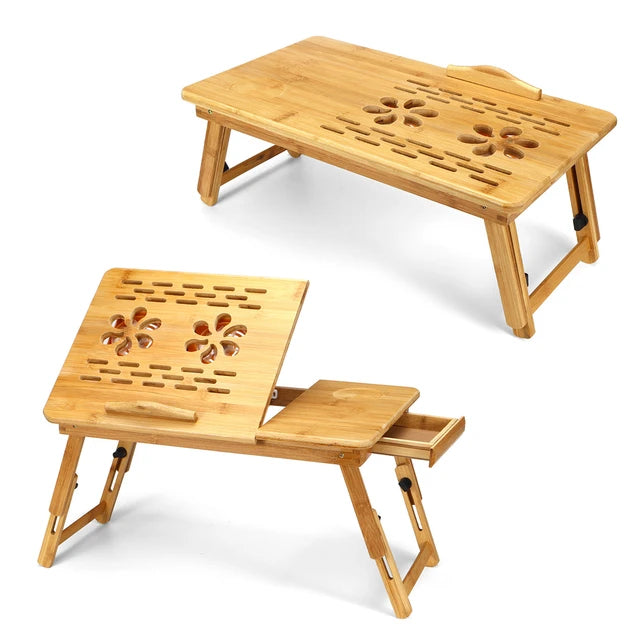 Wooden Laptop Table with Cooling Fan