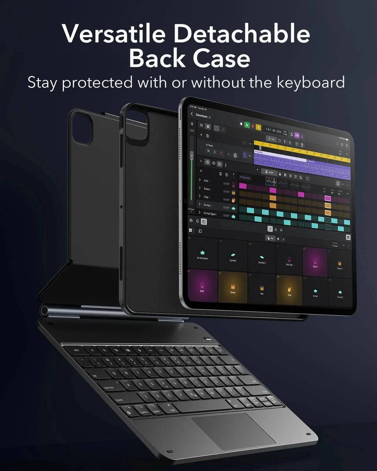 iPad Air 13 inch 2024 ESR Rebound Magnetic Keyboard Case 360 ( لوحة المفاتيح العربية الإنجليزية ) التسليم في ٦ أيام