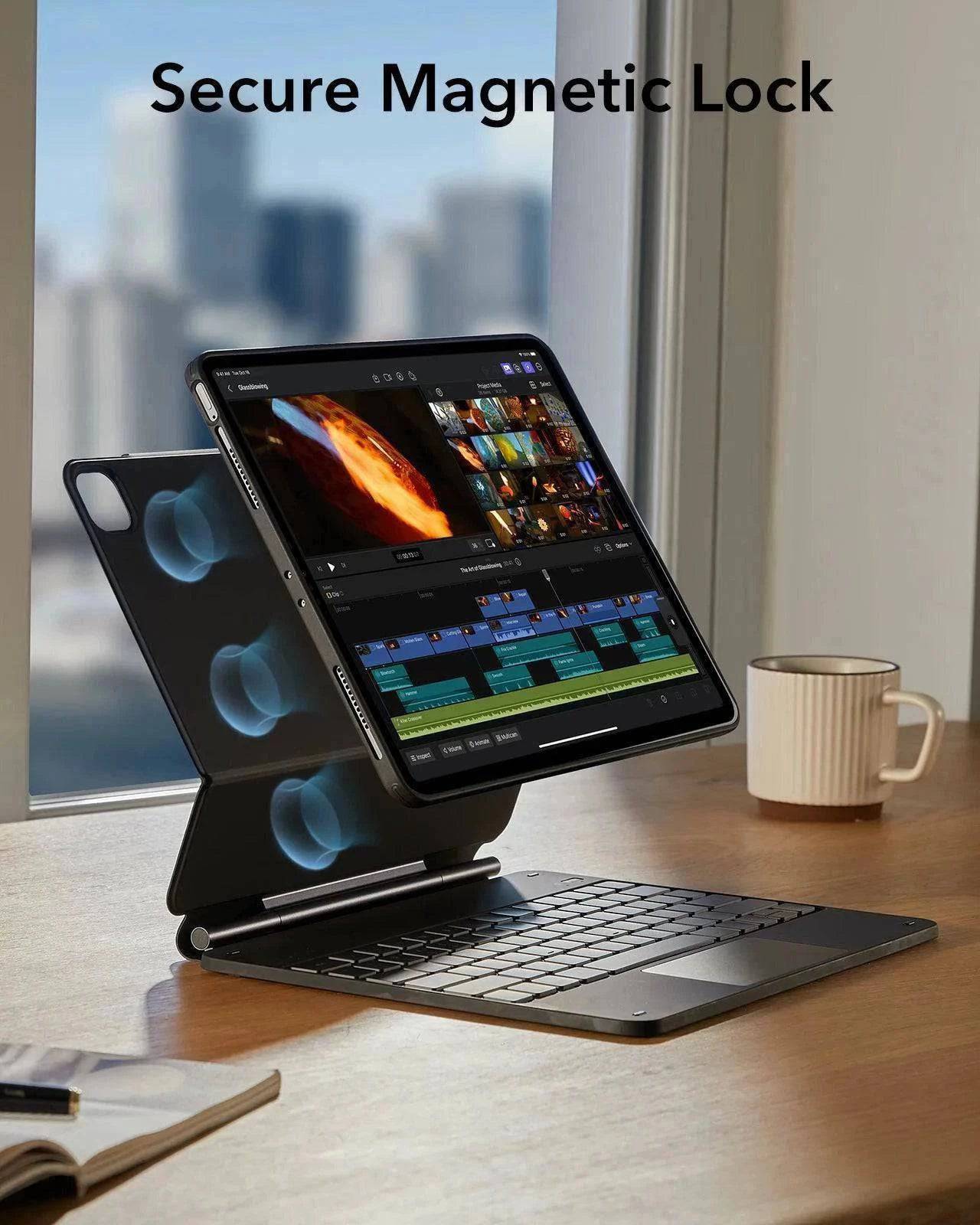 iPad Pro 11 inch (2018-2022) ESR Rebound Magnetic Keyboard Case 360 ( لوحة المفاتيح العربية الإنجليزية ) التسليم في ٦ أيام