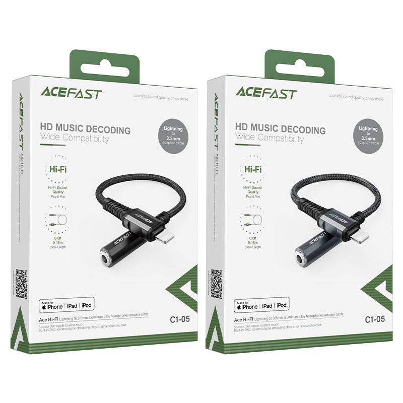 ACEFAST C1-05 audio cable for Lightning to 3.5mm female. - TQ STORE