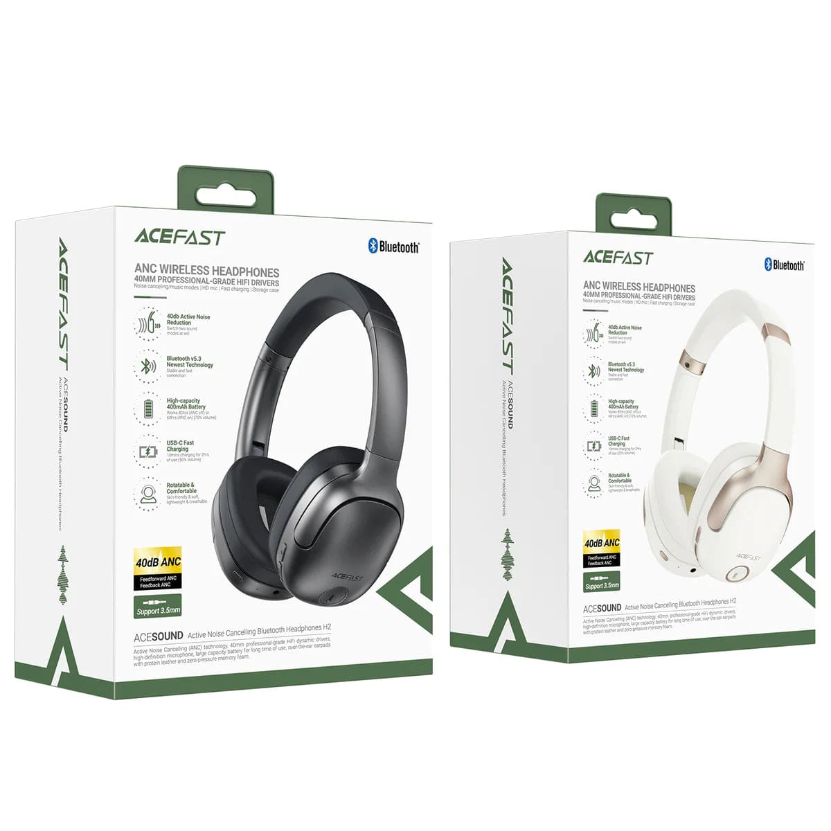 ACEFAST H2 Premium Noise-Canceling Bluetooth Headphones - TQ STORE