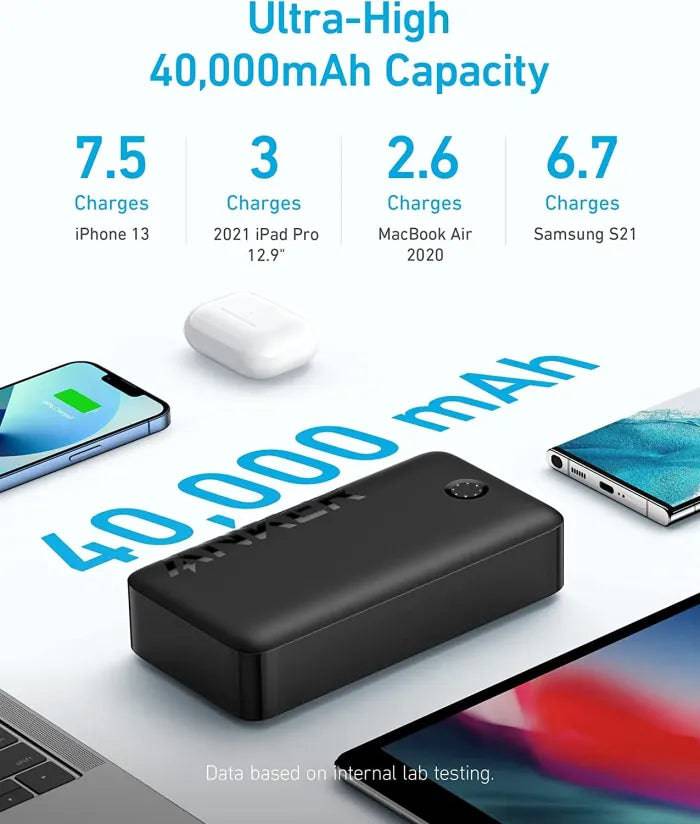 ANKER 347 POWER BANK (POWERCORE 40K) 30W PD -BLACK - TQ STORE