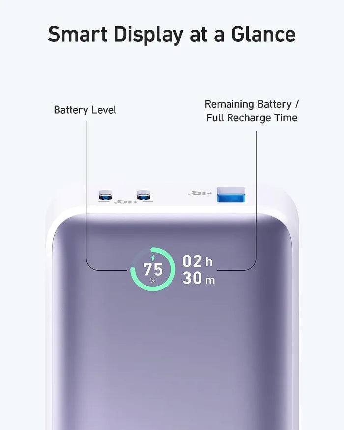 ANKER 533 POWER BANK 10000 MAH 30W + DISPLAY - VIOLET - TQ STORE