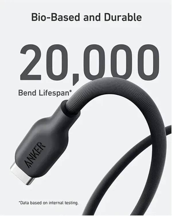 ANKER 542 USB-C TO LIGHTNING CABLE (BIO-BASED 6FT) - BLACK - TQ STORE