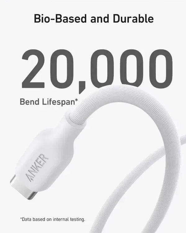 ANKER 542 USB-type C TO LIGHTNING CABLE (BIO-BASED 6FT) - WHITE