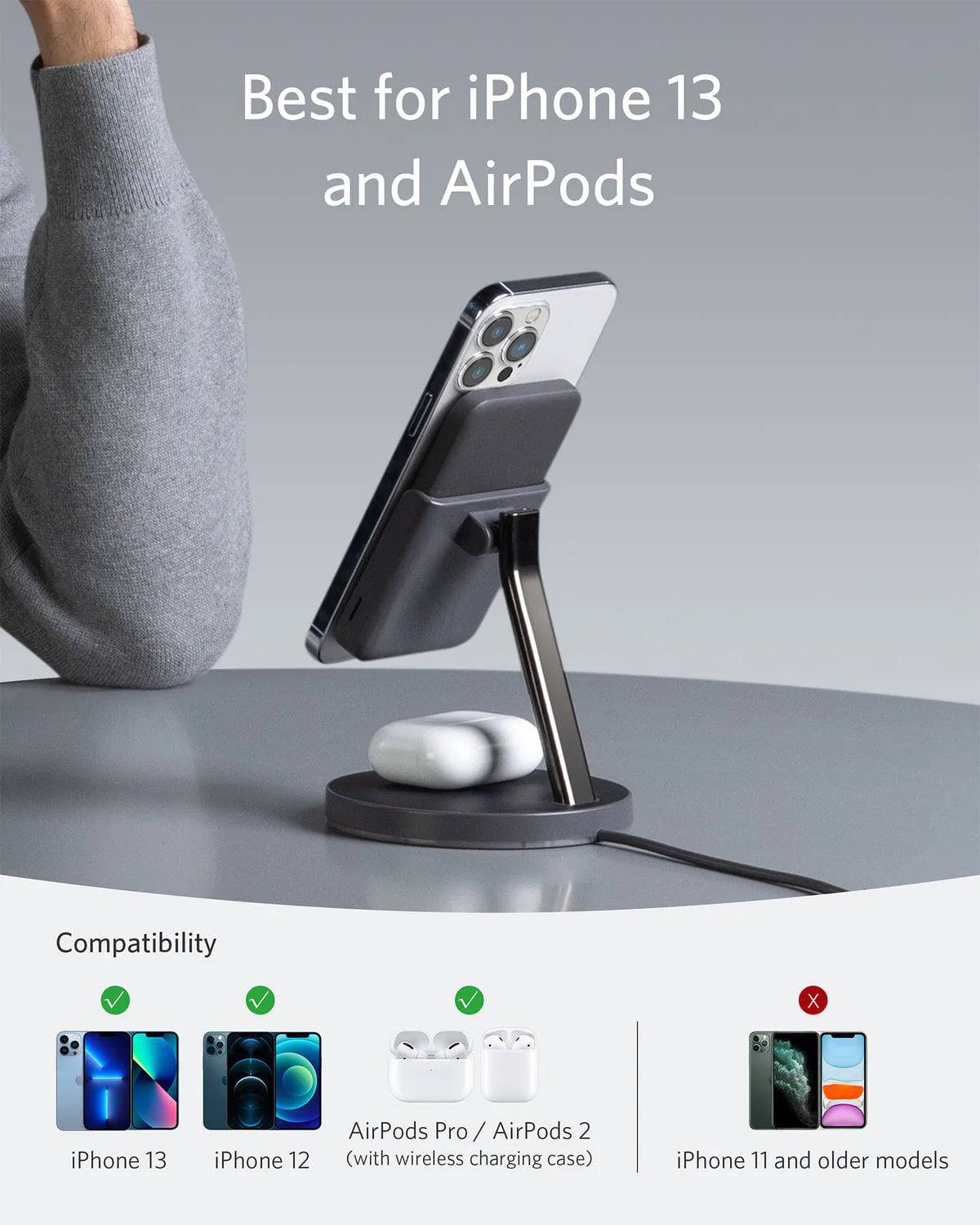 ANKER 633 MAGNETIC WIRELESS CHARGER (MAGGO) 5K - BLACK - TQ STORE