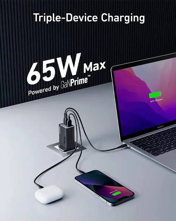 ANKER 735 GANPRIME TECHNOLOGY 65W CHARGER - BLACK - TQ STORE