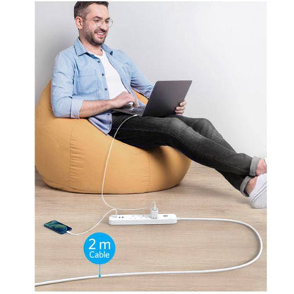 ANKER POWEREXTEND USB-C 6-IN-1 POWERSTRIP - WHITE