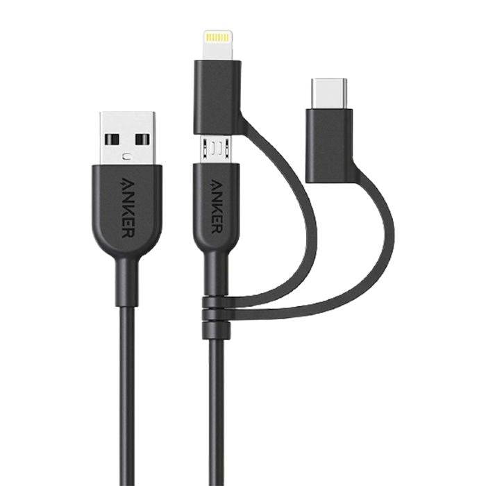 ANKER POWERLINE II 3 IN 1(0.9M) - BLACK - TQ STORE
