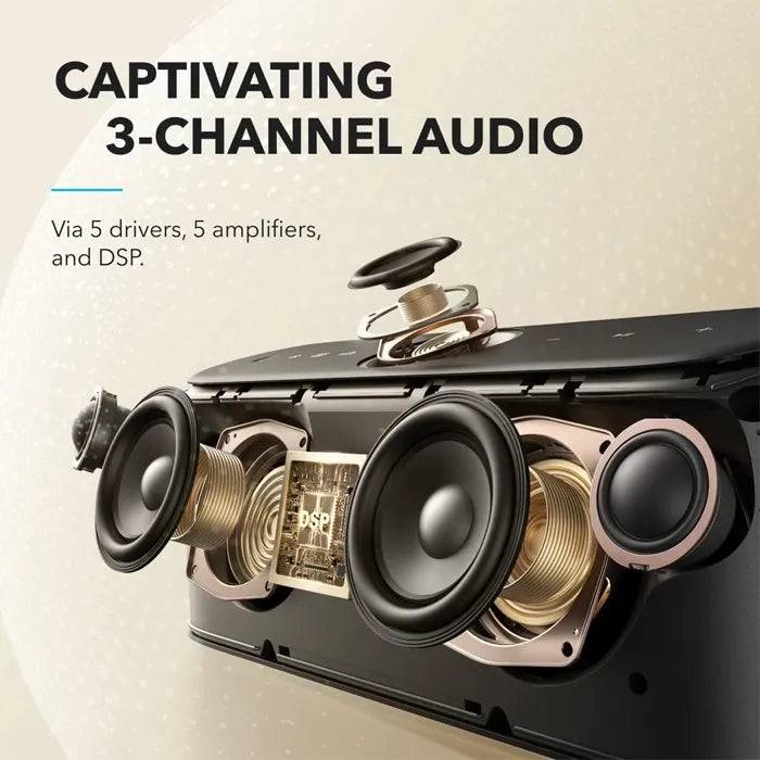 ANKER SOUNDCORE MOTION X600 PORTABLE BLUETOOTH SPEAKER WITH WIRELESS HI-RES SPATIAL AUDIO - BLACK - TQ STORE