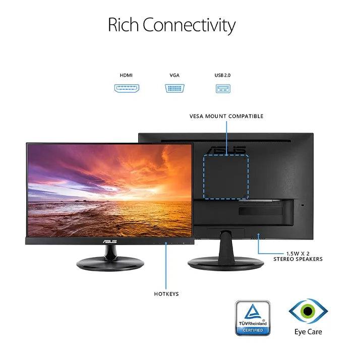 ASUS VT229H 21.5" MONITOR 1080P IPS 10-POINT TOUCH EYE CARE WITH HDMI VGA - BLACK - TQ STORE