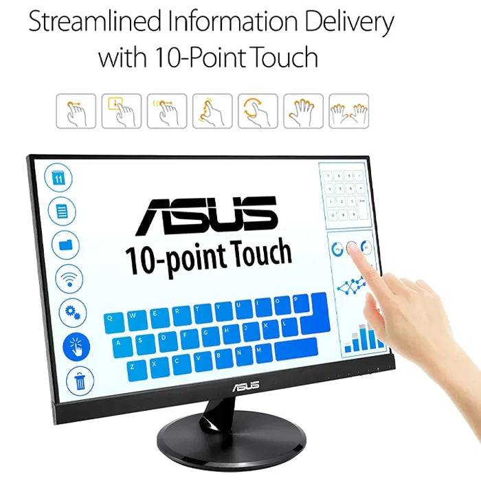 ASUS VT229H 21.5" MONITOR 1080P IPS 10-POINT TOUCH EYE CARE WITH HDMI VGA - BLACK - TQ STORE