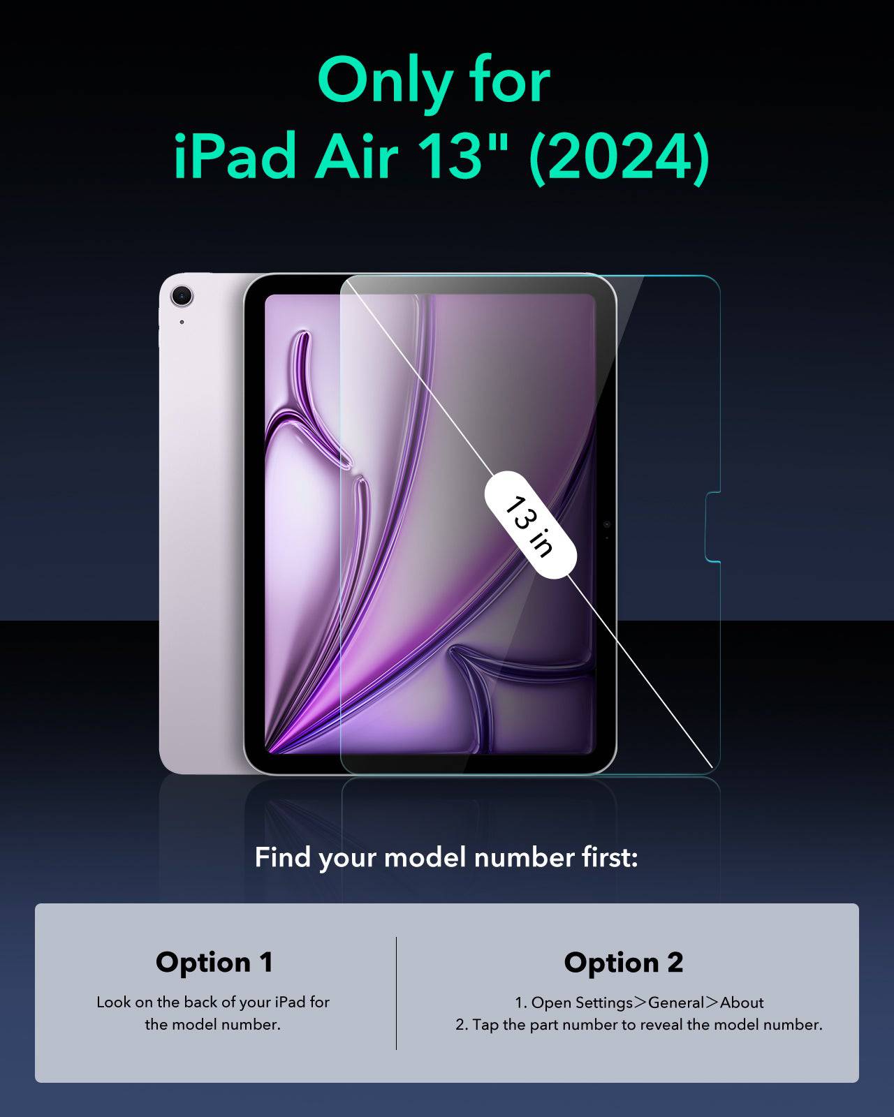 ESR iPad Air 13" 2024 Tempered-Glass Screen Protector 1 Pack - TQ STORE