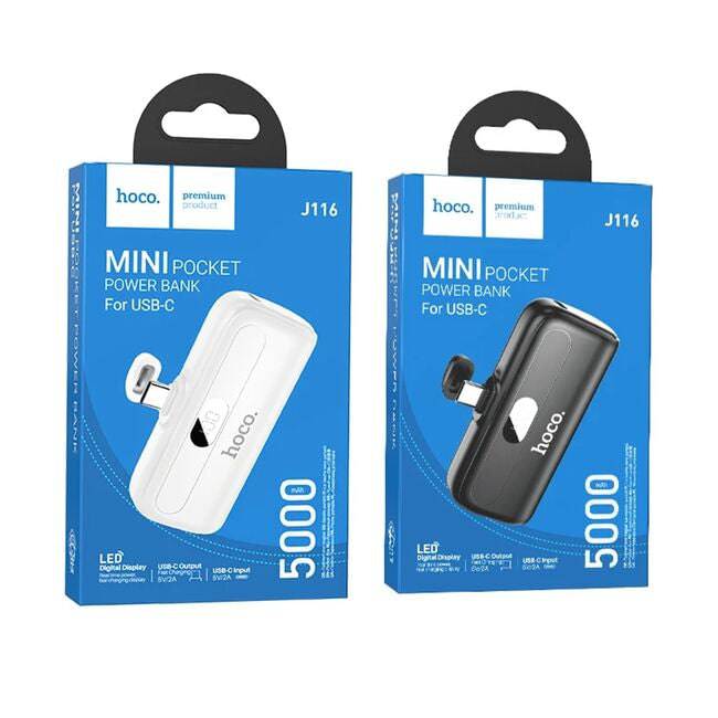 Hoco J116 Portable USB-C Power Bank 5000mAh – White - TQ STORE
