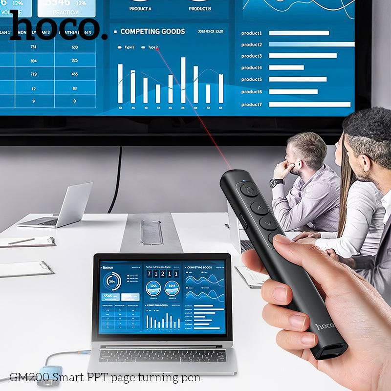 Hoco Laser Pointer GM200 Smart PPT Page Turning Pen - TQ STORE