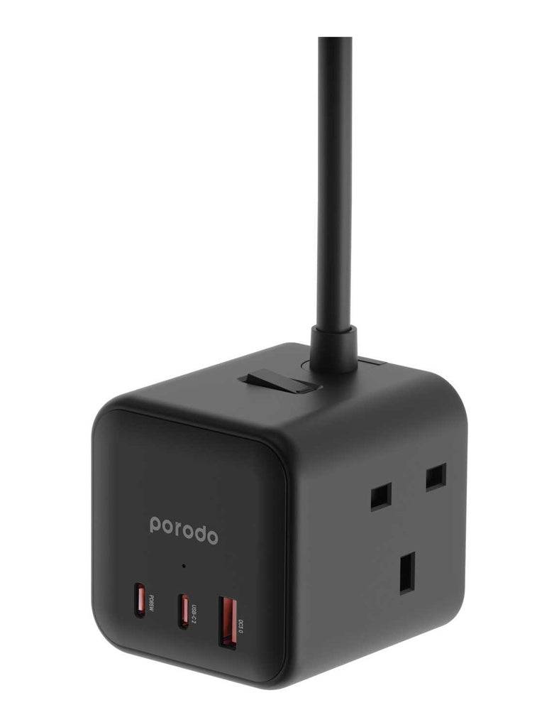 Porodo Multi-Port GaN Power Cube Charger – Black