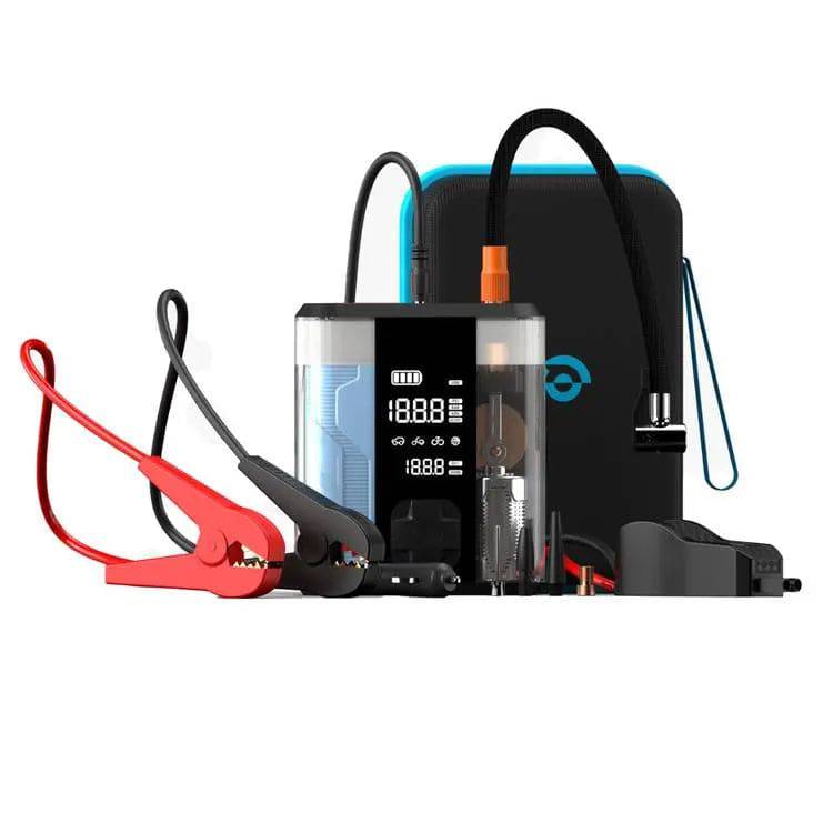 ضاغط هواء Powerology PPO47 8800mAh Jump Start، PD 20W، وقت شحن 2 ساعة، تيار الذروة 800 أمبير، تيار البدء 300 أمبير - شفاف