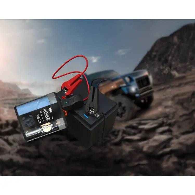 ضاغط هواء Powerology PPO47 8800mAh Jump Start، PD 20W، وقت شحن 2 ساعة، تيار الذروة 800 أمبير، تيار البدء 300 أمبير - شفاف - TQ STORE