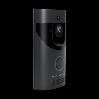 Powerology Smart Video Doorbell With Night Vision And Motion Sensor - Black