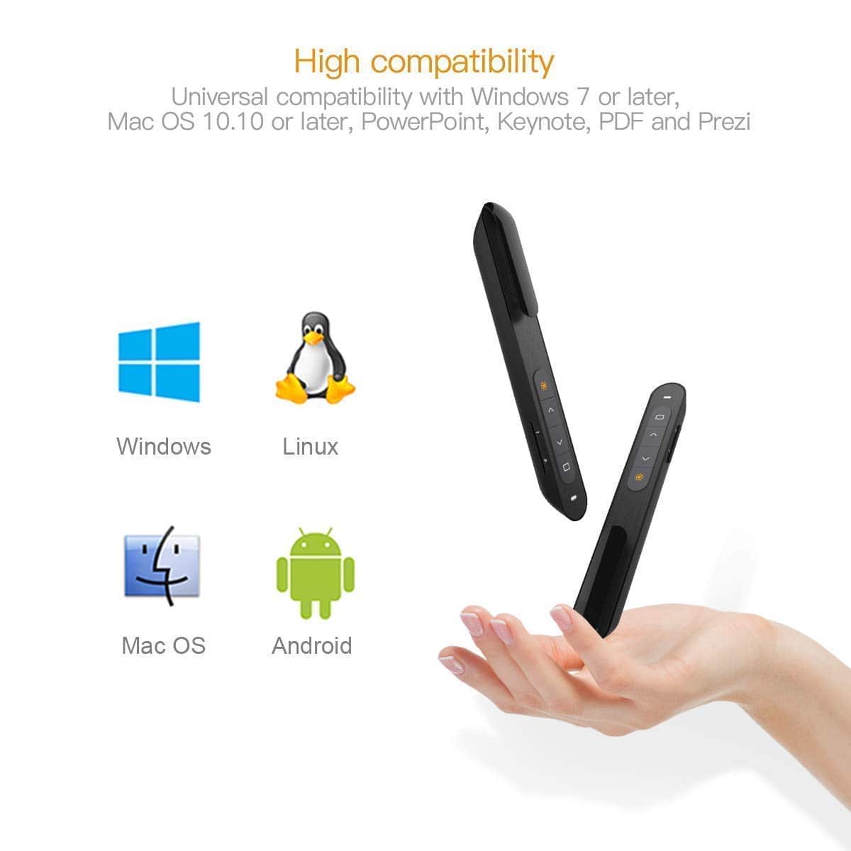 RTS 2024 Wireless Presenter Pointer for Presentation Slide Changer 2.4 Ghz - TQ STORE