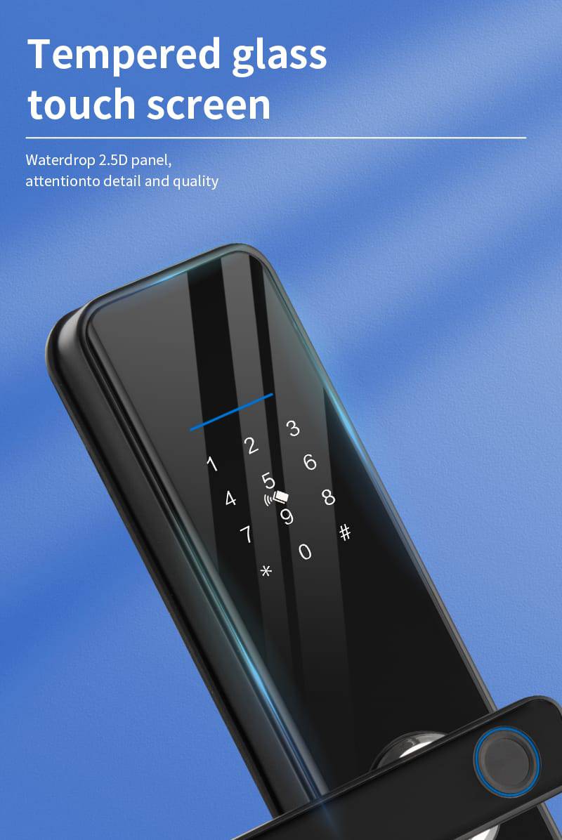 Smart Lock A270 - Keyless Entry - Fingerprint, Pass code, key card, Mobile App (Wifi & Bluetooth) - TQ STORE