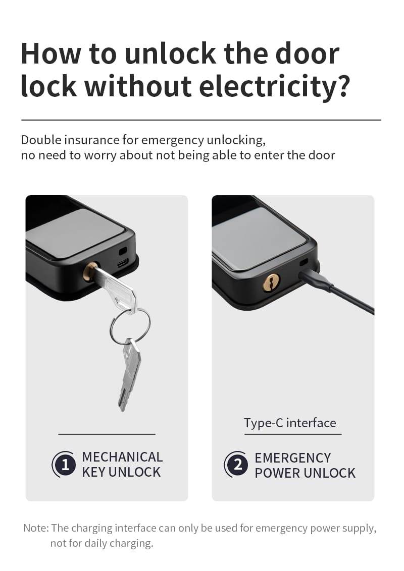 Smart Lock A270 - Keyless Entry - Fingerprint, Pass code, key card, Mobile App (Wifi & Bluetooth)