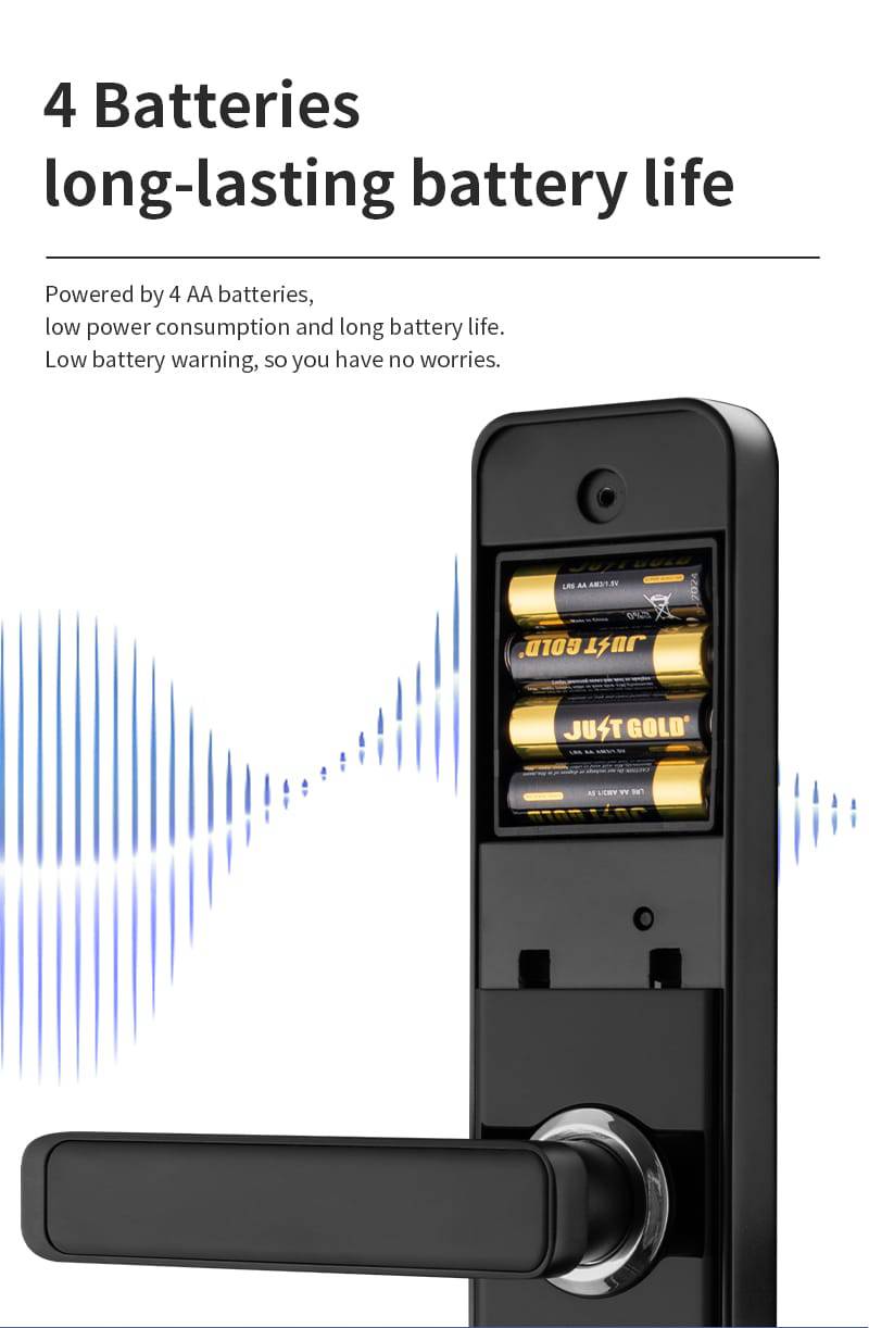 Smart Lock A270 - Keyless Entry - Fingerprint, Pass code, key card, Mobile App (Wifi & Bluetooth)