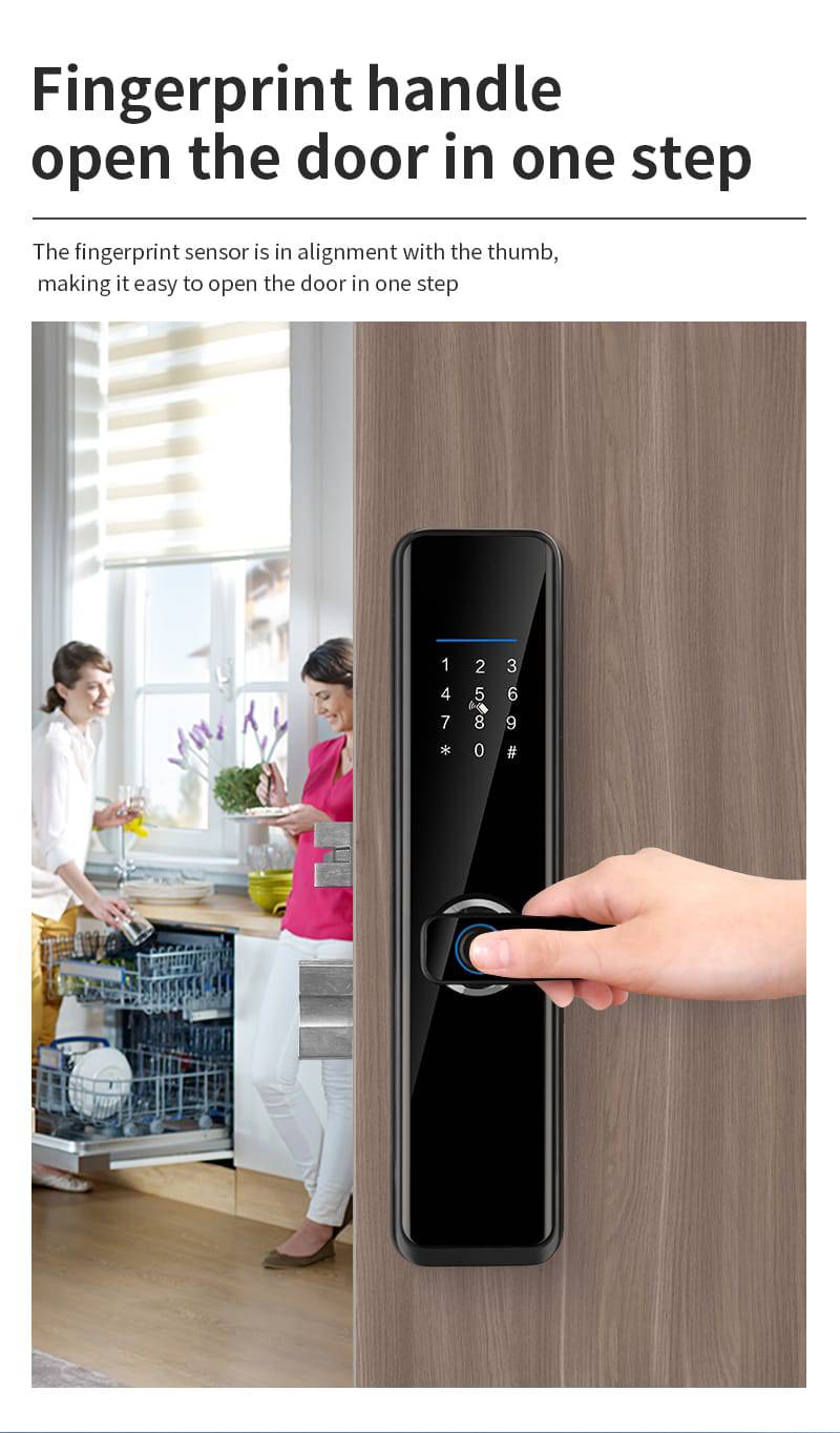 Smart Lock A270 - Keyless Entry - Fingerprint, Pass code, key card, Mobile App (Wifi & Bluetooth)