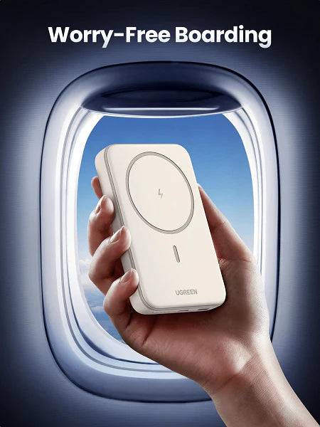 UGREEN 10000MAH PD-20W MAGNETIC WIRELESS15W POWER BANK BEIGE - TQ STORE