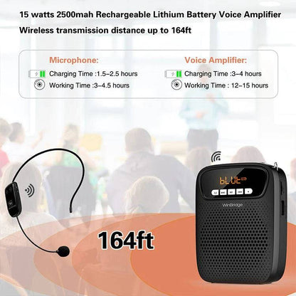 WINBRIDGE S278 PORTABLE
LOUDSPEAKER VOICE AMPLIFIER
WITH WIRELESS MICROPHONE