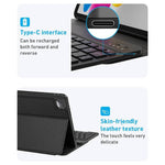 WiWU Skin Feel Magnetic Detachable Keyboard Tablet Case(Black) For iPad Pro 11 inch 2024 (Arabic English) - TQ STORE