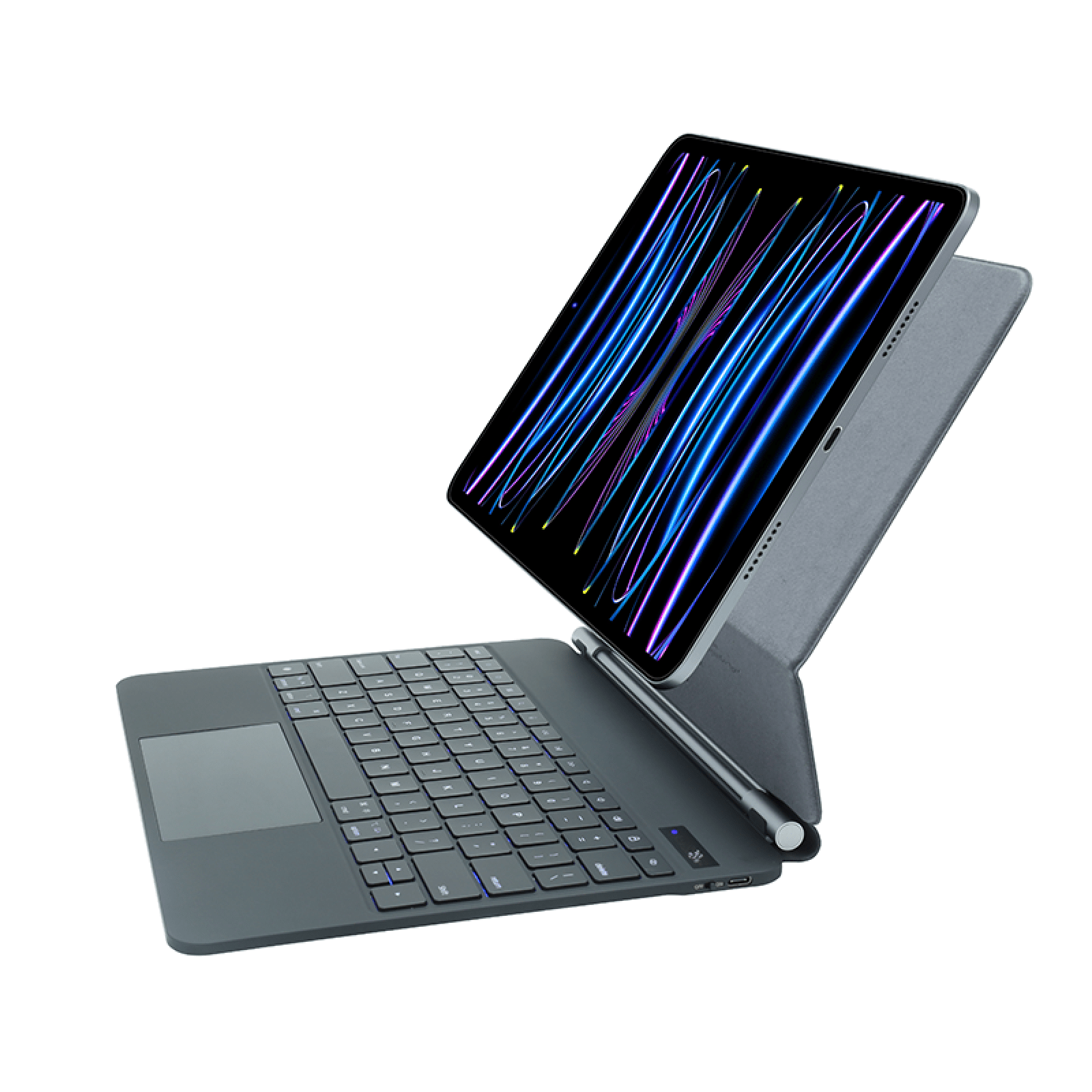 SIA Arabic layout Magic keyboard case with LED power display for iPad with Backlight - Black - TQ STORE