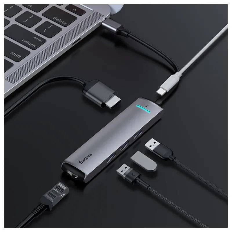 BASEUS 6 IN 1 SMART TYPE C HUB