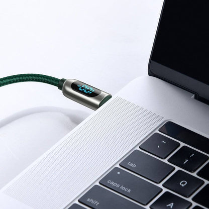 BASEUS DISPLAY FAST CHARGING DATA CABLE 100W 1M GREEN